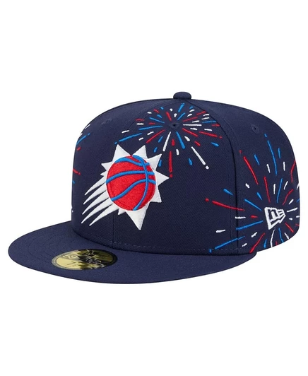 Мужская приталенная шляпа New Era темно-синего цвета Phoenix Suns Americana Fireworks 59 размера 