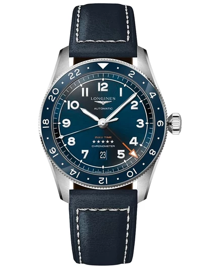 Мужские часы Longines Spirit Zulu Time, 42 мм, синие