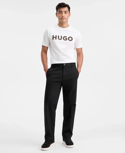 Мужские брюки Hugo Boss Cino261 прямого кроя, черные