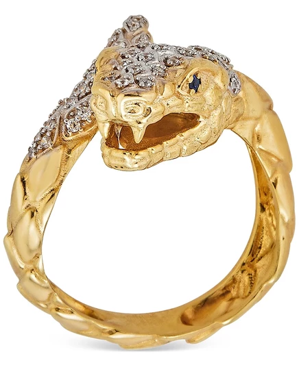 Кольцо Macy's Diamond Snake 0,25 кт, позолоченное