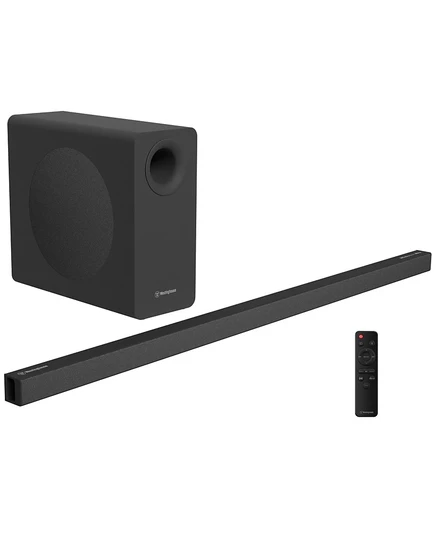 Звуковая панель Westinghouse 2.1 с сабвуфером, поддержкой Dolby Atmos и DTS:X, HDMI eARC, Bluetooth, Roku Ready black