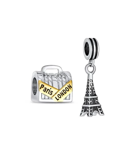 Женские подвески-шармы Bling Jewelry London набор из 2, серебристые
