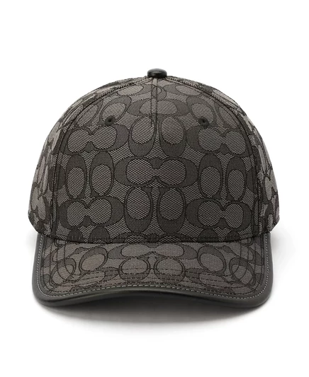 Фирменная женская бейсболка Coach из жаккарда charcoal