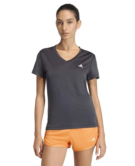 Женская футболка Adidas Essentials V-образная, черная