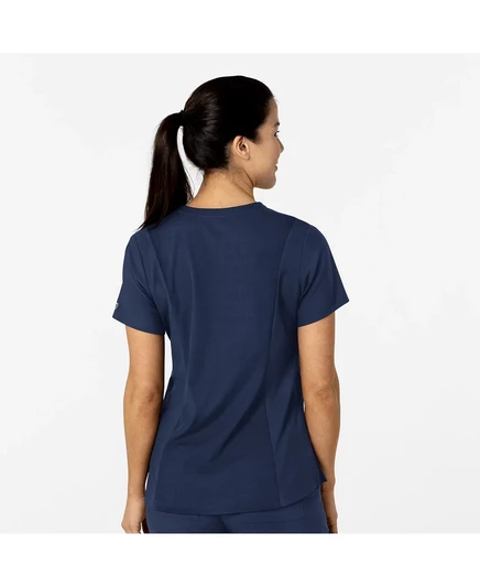 Облегающий топ-скраб Wink Plus Size W123 с V-образным вырезом Flex-n-Reach navy