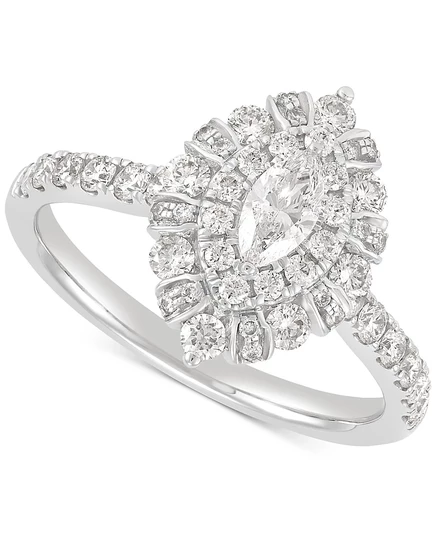 Кольцо Macy's Marquise Halo 1 карат, 14k белое золото