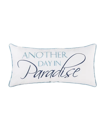 Декоративная подушка C & F Home Another Day In Paradise, белая с синей вышивкой