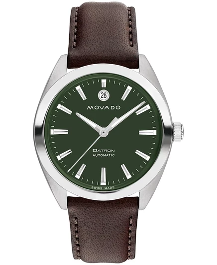 Мужские часы Movado Datron, кожаный ремешок, коричневые