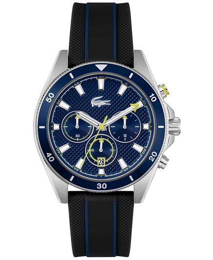 Мужские силиконовые часы Lacoste Maintsail Blue 43 мм синего цвета
