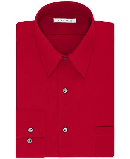Мужская однотонная рубашка из поплина Van Heusen Big & Tall классического/обычного кроя без морщин
