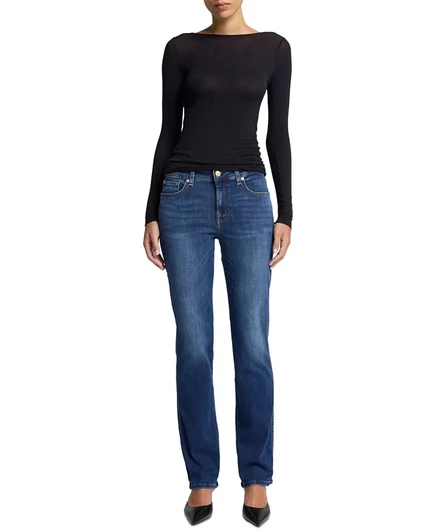 Женские джинсы 7 For All Mankind Kimmie прямого кроя, синие