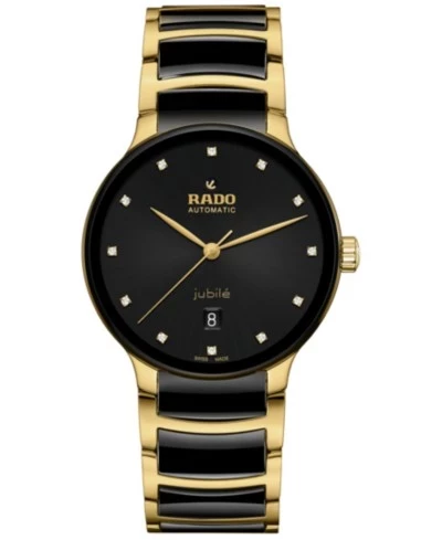 Унисекс часы Rado Centrix автомат 40 мм с бриллиантами, черные