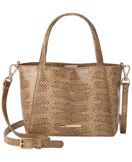 Маленькая кожаная сумка Brahmin Mona Bonaire через плечо коричневого цвета