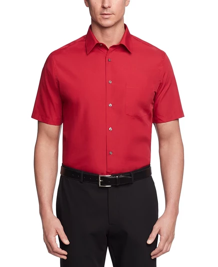 Мужская рубашка Van Heusen Poplin с коротким рукавом, красная