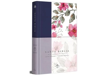 Книга Biblia RVR 1960 твердый переплет, синий/пурпурный