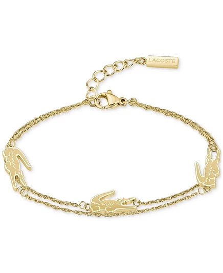 Браслет-цепочка с подвесками из крокодиловой кожи Lacoste gold