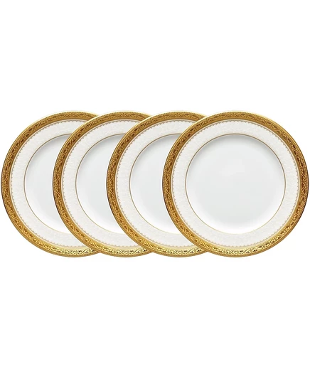 Набор из 4 тарелок Noritake Odessa Gold для хлеба, белые