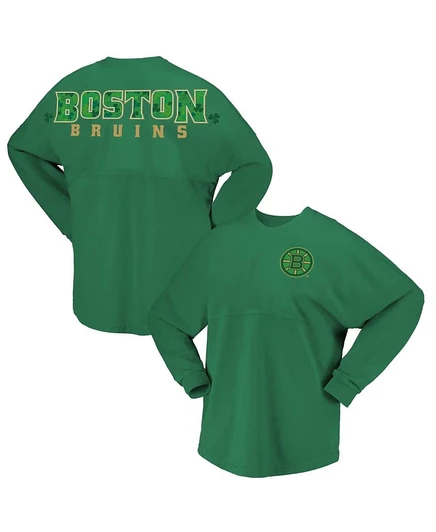 Женская футболка-джерси Fanatics Boston Bruins St. Patrick's Day, зеленая
