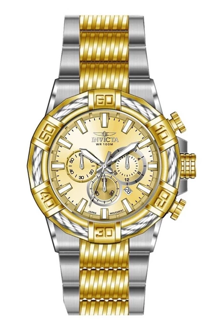 Мужские кварцевые часы Invicta с латунным циферблатом 49902 Bolt VD53 серебристого цвета