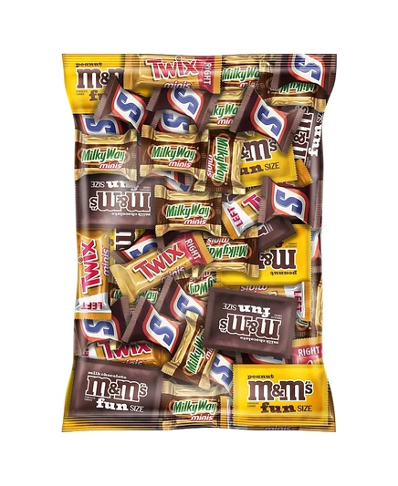 Шоколадные батончики Mars Chocolate Favorites Мини-размера в упаковке ассорти из различных конфет, 62,6 унции.