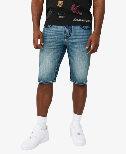 Мужские джинсовые шорты Rocco Skinny Super T от True Religion синего цвета