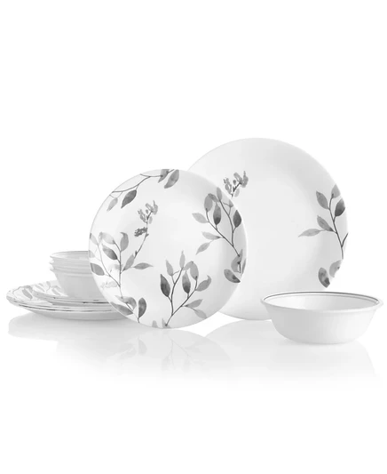 Набор посуды Corelle Boutique Misty Leaves, 12 пр., черный