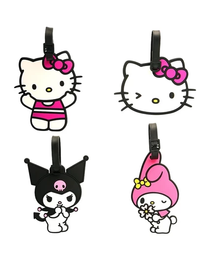 Набор бирок для багажа Hello Kitty Sanrio, 4 шт., разноцветный