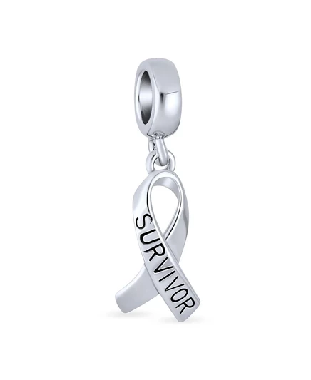 Шарм-бусина Bling Jewelry Survivor Hope, серебристая