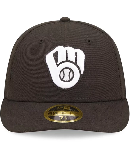 Мужская черно-белая кепка New Era Milwaukee Brewers с низким профилем длиной 59 сантиметров black, white