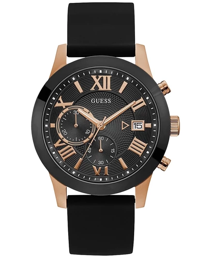 Мужские часы Guess U1055G3, 45 мм, черный силиконовый ремешок
