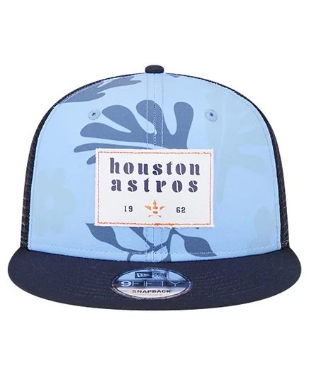 Мужская кепка-бейсболка New Era темно-синего цвета Houston Astros Bikini Bottom Trucker 9FIFTY Snapback navy