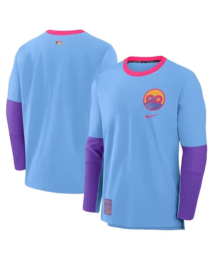 Мужской лонгслив Nike Colorado Rockies City Connect 2025, голубо-фиолетовый