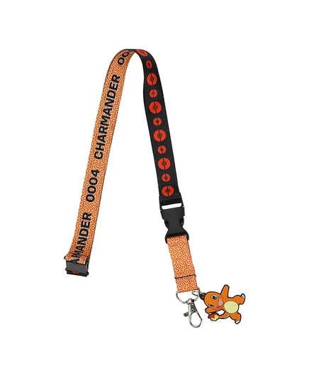 Pokemon Charmander Красный ремешок из региона Канто с резиновым брелоком и идентификационным рукавом multi