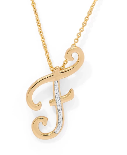 Женское колье Macy's, 46 см, с буквой F, золотое