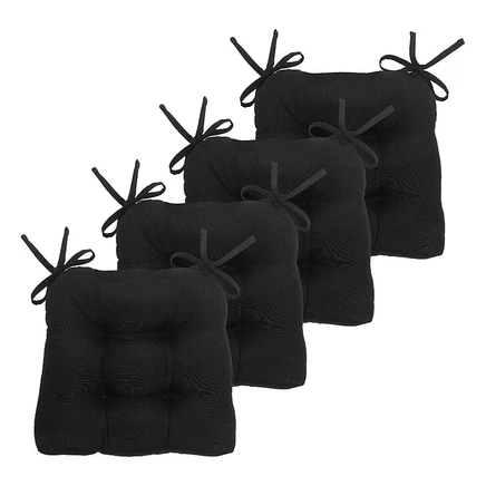 Набор подушек для стульев Kate Aurora Tufted, лен, черный