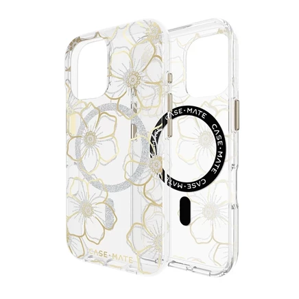 Чехол-накладка Floral Gems MagSafe Case для Apple iPhone 16 gold