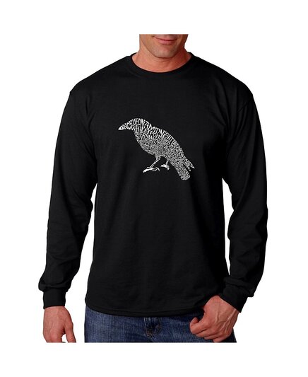 Мужская футболка с длинным рукавом в стиле Word Art от LA Pop Art - The Raven black
