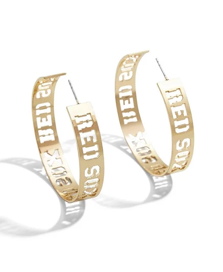 Женские серьги-кольца WEAR by Erin Andrews x BaubleBar Boston Red Sox, золотистые