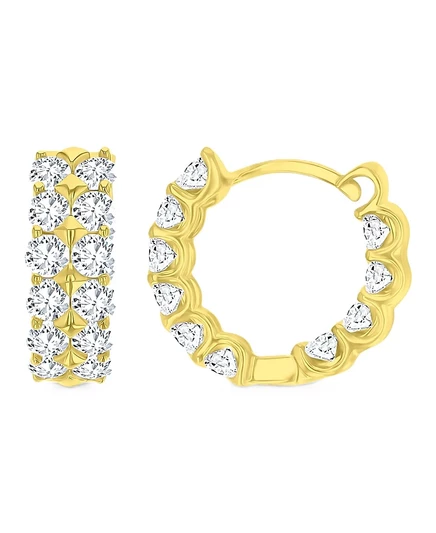 Серьги-кольца Macy's с фианитами, желтое золото