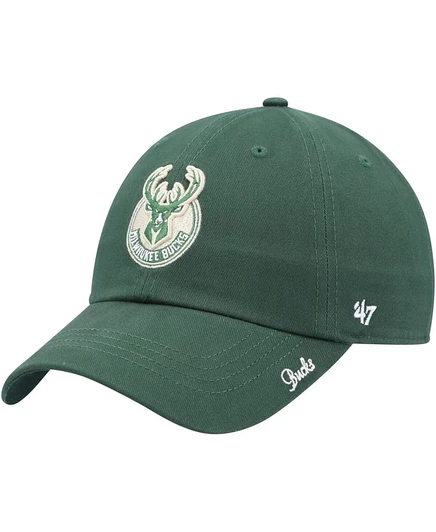 Женская кепка '47 Brand Milwaukee Bucks Miata Clean Up, зеленая