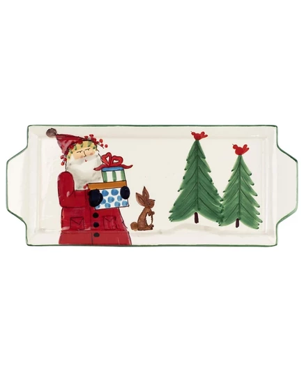 Поднос Vietri Old St. Nick с ручками, разноцветный