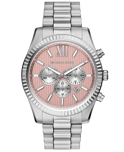 Мужские часы Michael Kors Lexington, 45 мм, серебристые