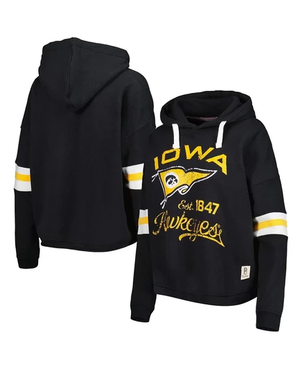 Мужская толстовка с капюшоном Pressbox Black Iowa Hawkeyes Super Pennant  black