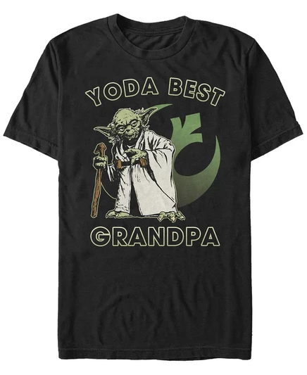 Мужская черная футболка с коротким рукавом Fifth Sun с логотипом Star Wars Yoda Best Grandpa Rebel с коротким рукавом black