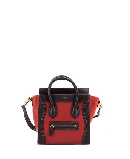 Женская сумка Pre-Owned Celine Nano Tricolor кожаная, красная