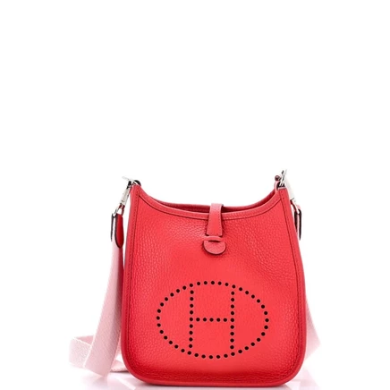 Женская сумка Hermès Evelyne TPM Gen III Clemence, красная