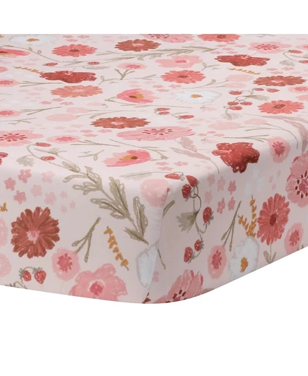 Простыня Bedtime Originals Flower Power для кроватки, розовая