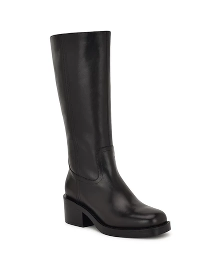 Женские ботинки Broklyn на высоком кожаном каблуке Nine West, черные