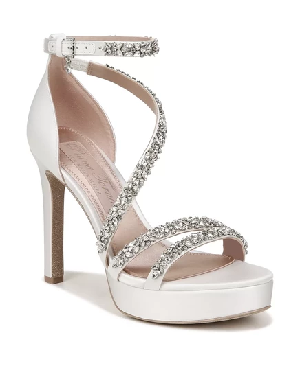 Босоножки на платформе Pnina Tornai for Love white satin/stones