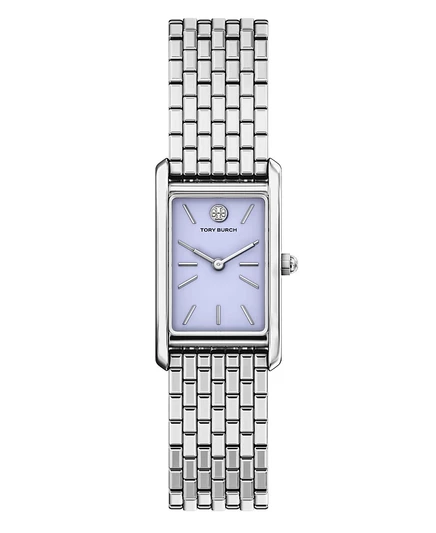 Женские кварцевые часы Tory Burch The Eleanor Slim с двумя стрелками из нержавеющей стали, серебро 22 мм